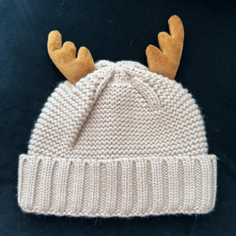 Knitted Beanie with Antlers
